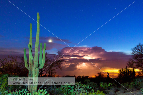 'Superfecta' Sunset, Stars, Lighting, Moon and Saguaro